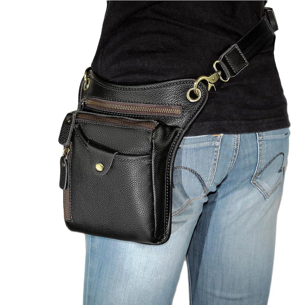 Amazon.com | DK86 Genuine Leather hip bag Thigh Drop Leg Bag